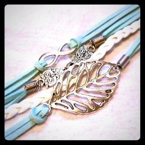 Teal Leather Bracelet